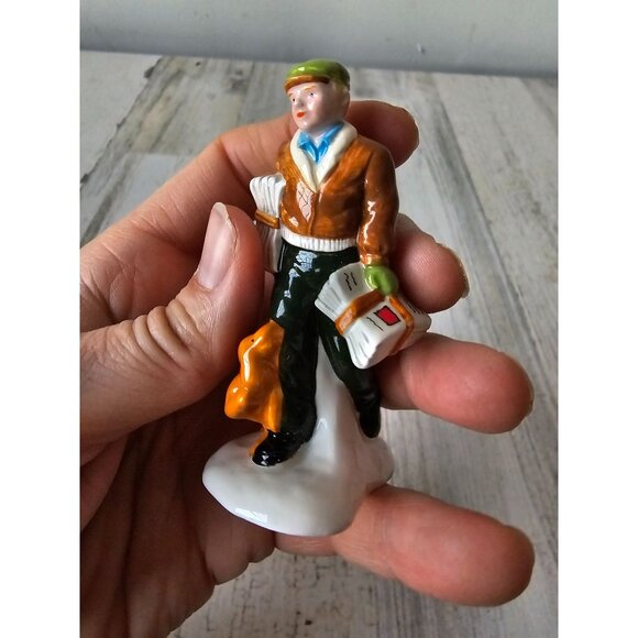 Dept 56 newspaper village news delivery dog man people accessory village Xmas de - Picture 6 of 7